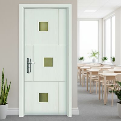 Durable WPC Glass Door with Hollow Composite Frame Providing Moisture Resistance Heat Insulation and Superior Strength