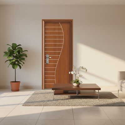 Cửa nội thất WPC rỗng được thiết kế cho nội thất với vật liệu composite chống ẩm và vẻ ngoài hiện đại, bóng bẩy cho nhiều phòng khác nhau